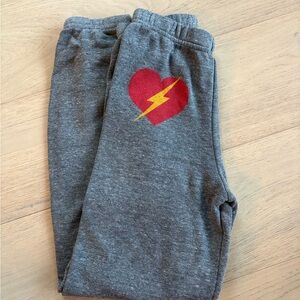 Aviator Nation Gray Joggers with Red Heart Size 14